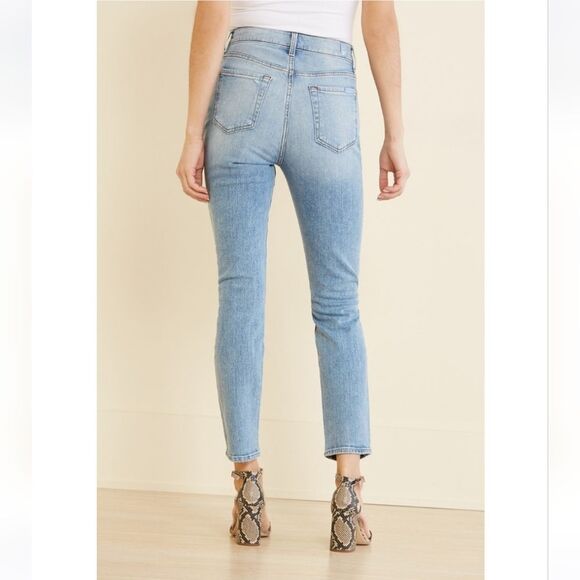 7 for all mankind High Waist Ankle Skinny Destroy Jeans Size 28 - Picture 2 of 8